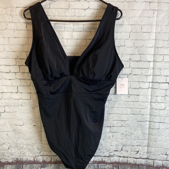 Andie Anthropologie NWT Mykonos Black Sexy One-piece Swimsuit XXXL Beach Coastal - Picture 12 of 16